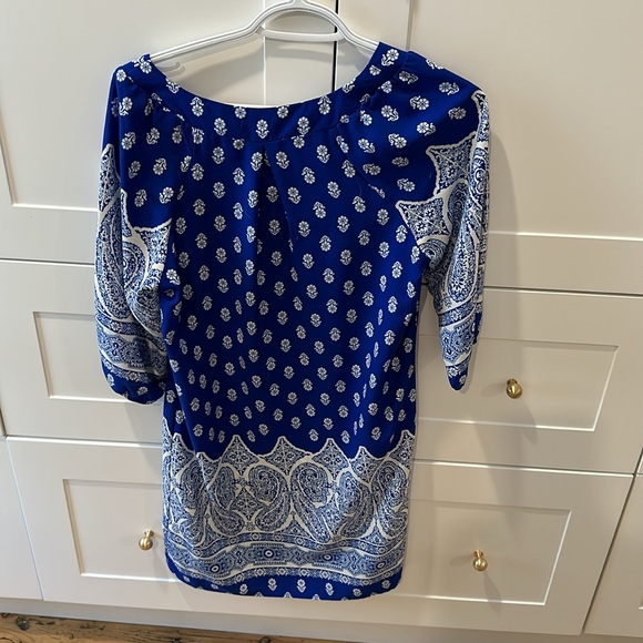 Blue and White Moroccan / Paisley dress - Picture 2 of 2